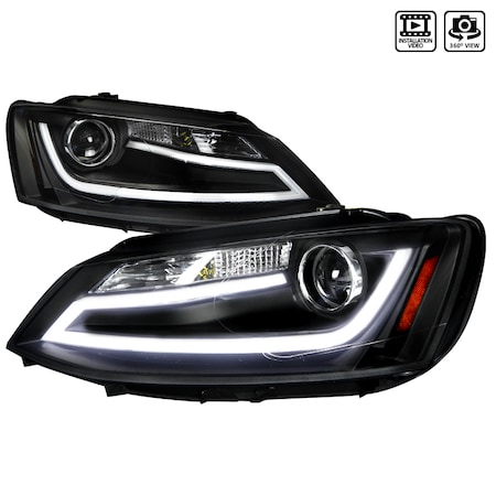 Spec-D Tuning 11-12 Volkswagen Jetta Projector Headlights Black 2LHP-JET11JM-TM